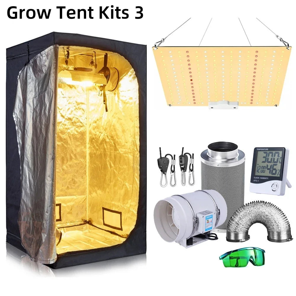 Kit Indoor Completo 1000W | LED Full Spectrum + Grow Tent + Filtro de Carbón | Todo en 1