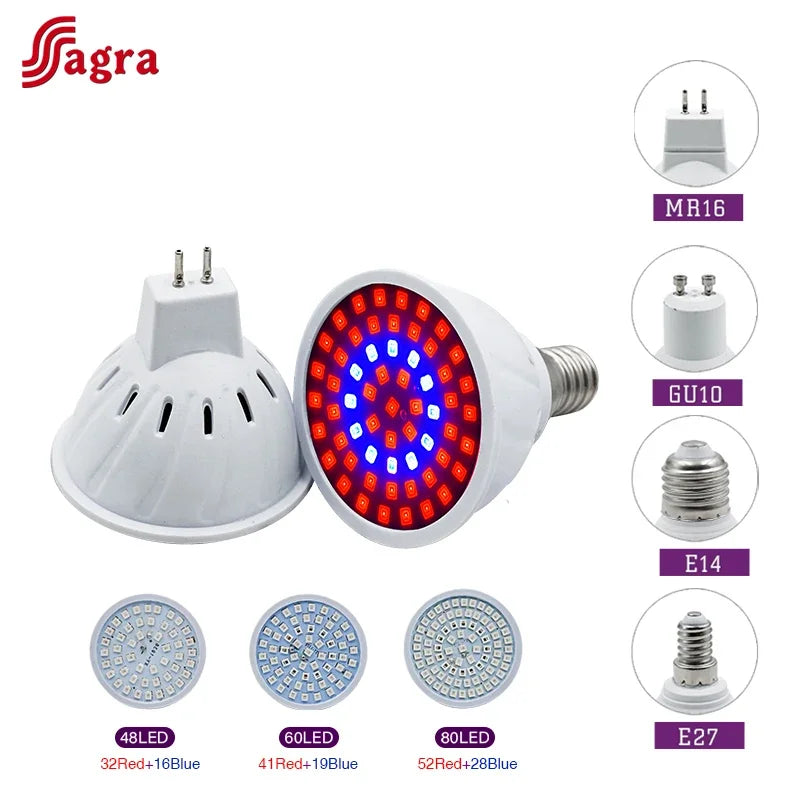🌱 Bombilla LED Cultivo Full Spectrum E27/E14/GU10 | Luz Indoor para Plantas y Sistemas Hidropónicos