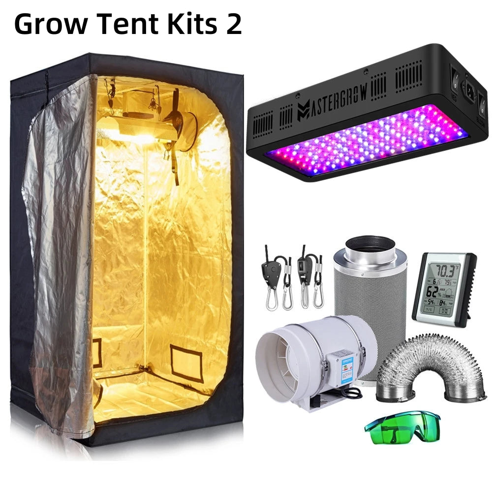 Kit Indoor Completo 1000W | LED Full Spectrum + Grow Tent + Filtro de Carbón | Todo en 1
