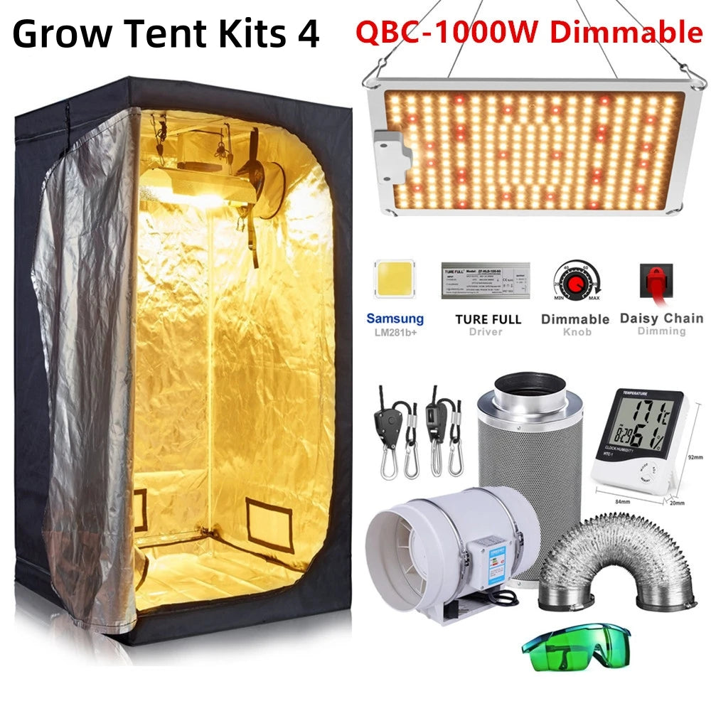 Kit Indoor Completo 1000W | LED Full Spectrum + Grow Tent + Filtro de Carbón | Todo en 1