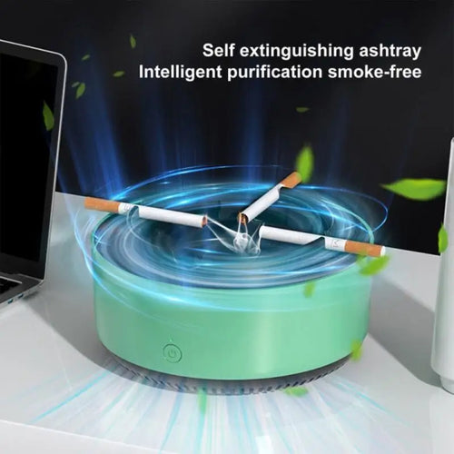 Air Purifier Ashtray, Anti-Smoke Self-Extinguishing Ashtray, Anti-Odor Smokeless Ashtray Tray for Car, Removes Odor, Smoking Accessories